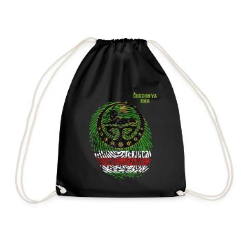 Chechnya DNA. Chechen flag. Chechnyan Roots - Drawstring Bag - black - Front