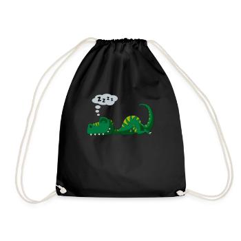 Dinosaur T-Rex Good night baby kids - Drawstring Bag - black - Front