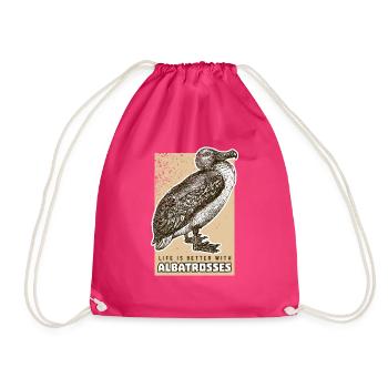 albatross - Drawstring Bag - fuchsia - Front