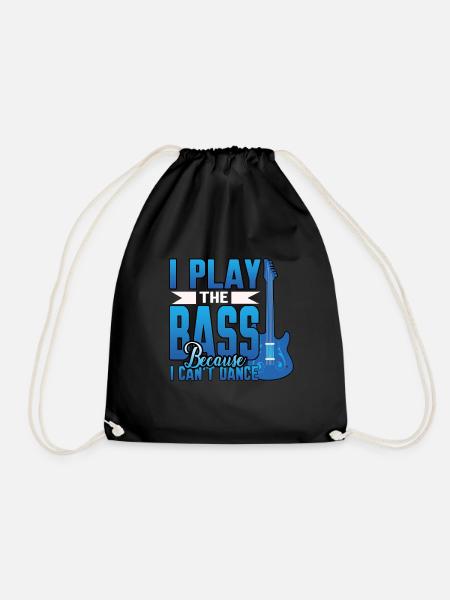 Bass Musik Bass Gitarre - Turnbeutel - Schwarz