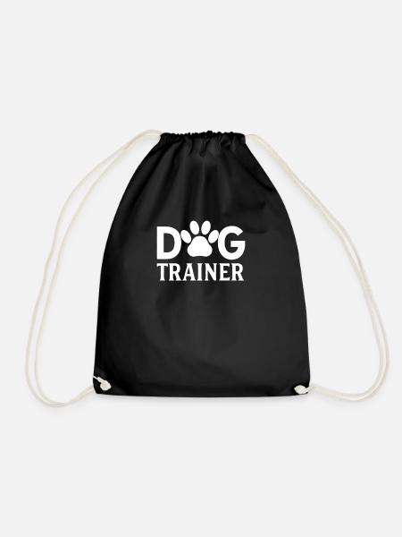 Trick Dog School Puppy Dog Training Dog Trainer - Drawstring Bag - black