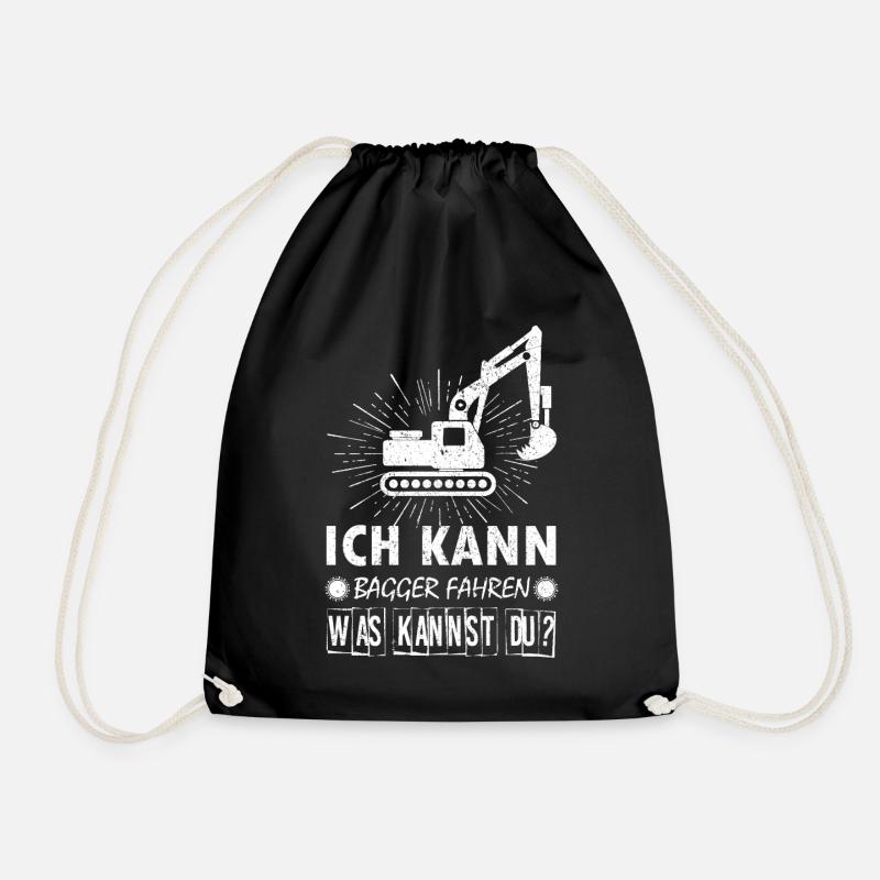 Baggerfahrer Bagger baggern · Kann Bagger fahren - Turnbeutel - Schwarz