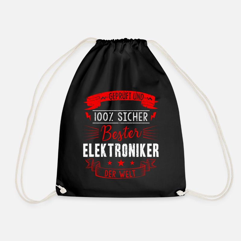 Elektriker Elektroniker Elektronik · 100% Geprüft - Turnbeutel - Schwarz