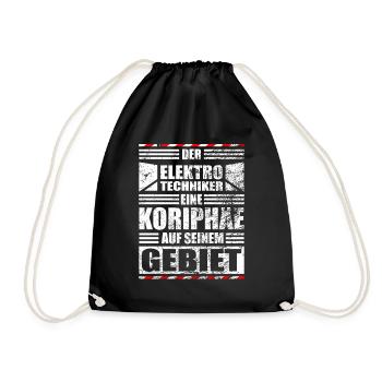 Elektrotechniker Lustiger Spruch - Turnbeutel - Schwarz - Vorne