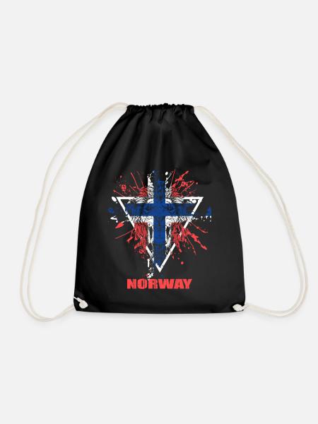 Norwegen Flagge mit Löwe - Turnbeutel - Schwarz