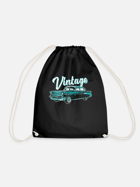 Classic vintage cars classic cars - Drawstring Bag - black