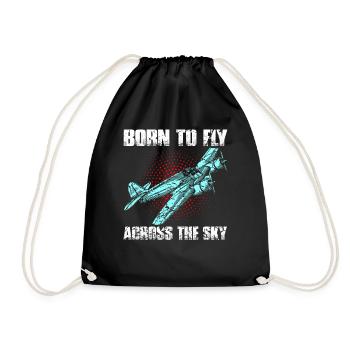 Pilote aviateur avion volant - Sac de sport léger - noir - Devant