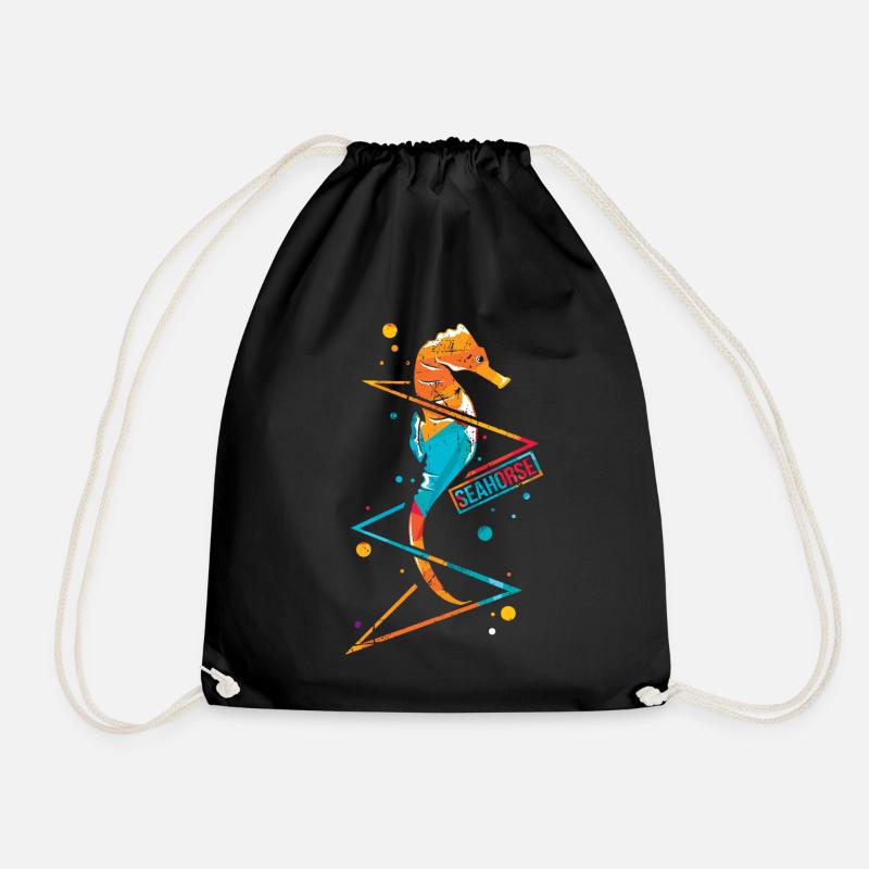 Hippocampe Hippocampus Polygone Hippocampe - Sac de sport léger - noir