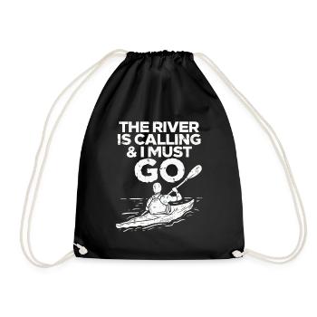 Kayaking Kayak Paddling - Drawstring Bag - black - Front