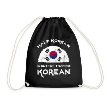 Half Is Korean Is Better Than No Korean - Drawstring Bag - black - Front