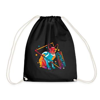 Sphynx Sphinx Cat Retro - Drawstring Bag - black - Front