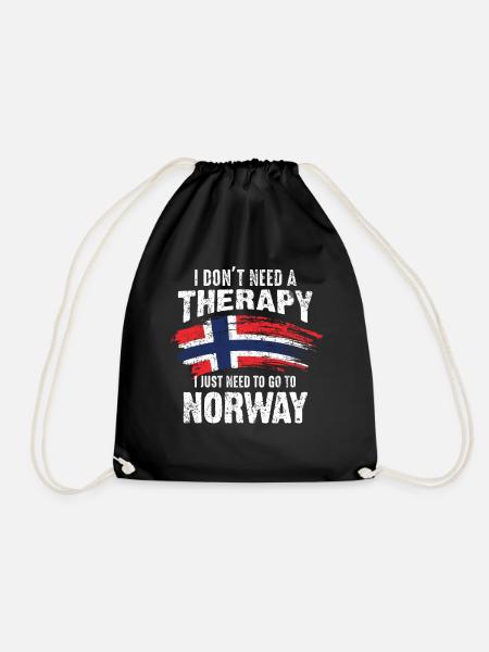 Norwegen Land Therapie Urlaub Reise Geschenk - Turnbeutel - Schwarz