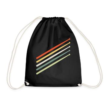 Drummer drumsticks - Drawstring Bag - black - Front