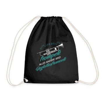 Trumpet instrument - Drawstring Bag - black - Front