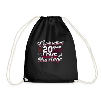 Anniversaire de mariage 20 ans marié - Sac de sport léger - noir - Devant