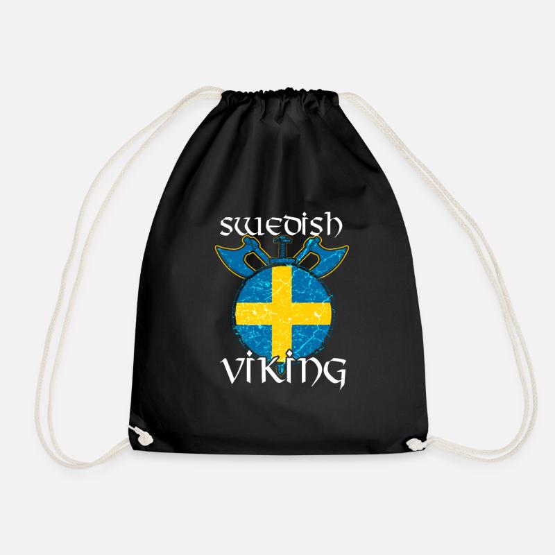Schweden Schwede Schwedisch Wikinger - Turnbeutel - Schwarz