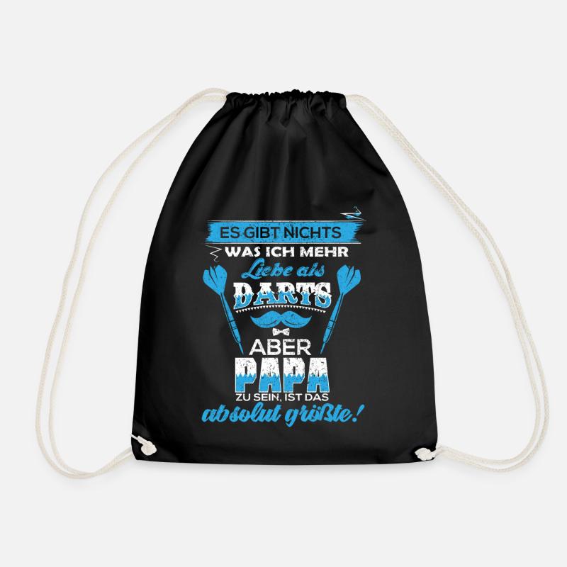 Dart Darts darten Geschenk Shirt · Papa Vater - Turnbeutel - Schwarz