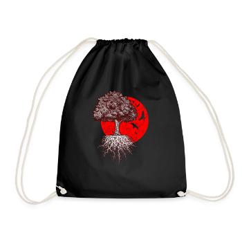 Japon art arbre soleil - Sac de sport léger - noir - Devant