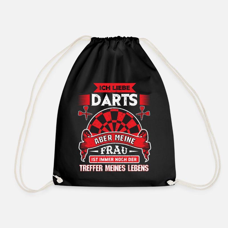 Dart Darts darten Geschenk Shirt·Frau Volltreffer - Turnbeutel - Schwarz