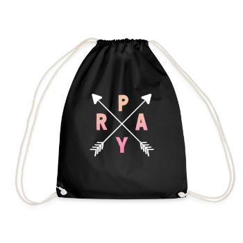 Christliche Gebetspfeile beten Power Prayer Pink - Turnbeutel - Schwarz - Vorne