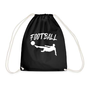 Torwart Sprungkick Silhouette - Turnbeutel - Schwarz - Vorne