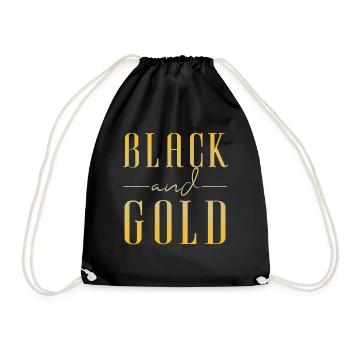Black And Gold No. 2 - Drawstring Bag - black - Front