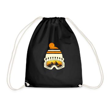 Snowboarding Snowboarder Skiing Skier Skiing - Drawstring Bag - black - Front