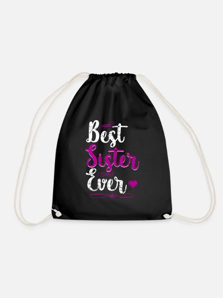 Best sister - Drawstring Bag - black