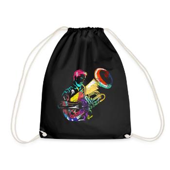 Tuba Gift - Drawstring Bag - black - Front