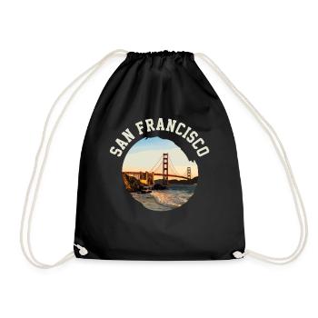 San Francisco - Drawstring Bag - black - Front