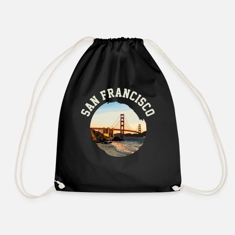San Francisco - Drawstring Bag - black