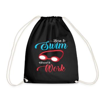 Paroles de nageur nage cadeau lunettes de natation - Sac de sport léger - noir - Devant