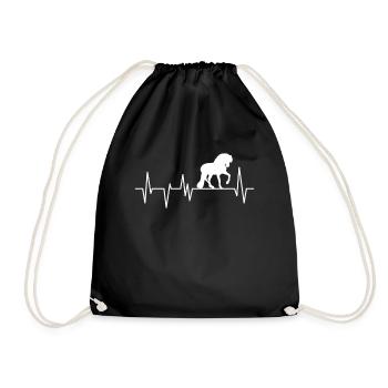 Riding heartbeat Horsewoman - Drawstring Bag - black - Front