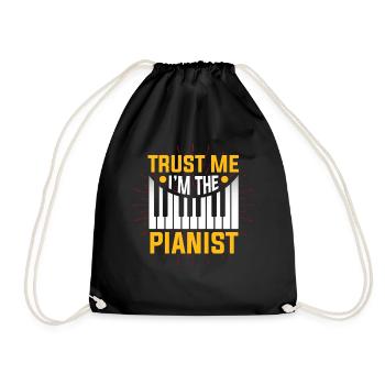 Klavier Pianist - Turnbeutel - Schwarz - Vorne