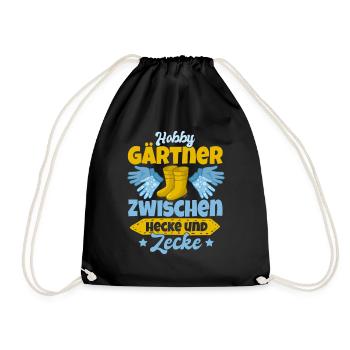 Gärtner Garten Geschenk Gartenarbeit Geschenk - Turnbeutel - Schwarz - Vorne