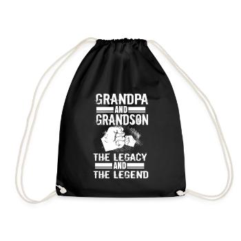 Grandpa Grandson Legend - Drawstring Bag - black - Front