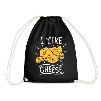 Cheese Cheese Cheese Cheese Cheese - Drawstring Bag - black - Front