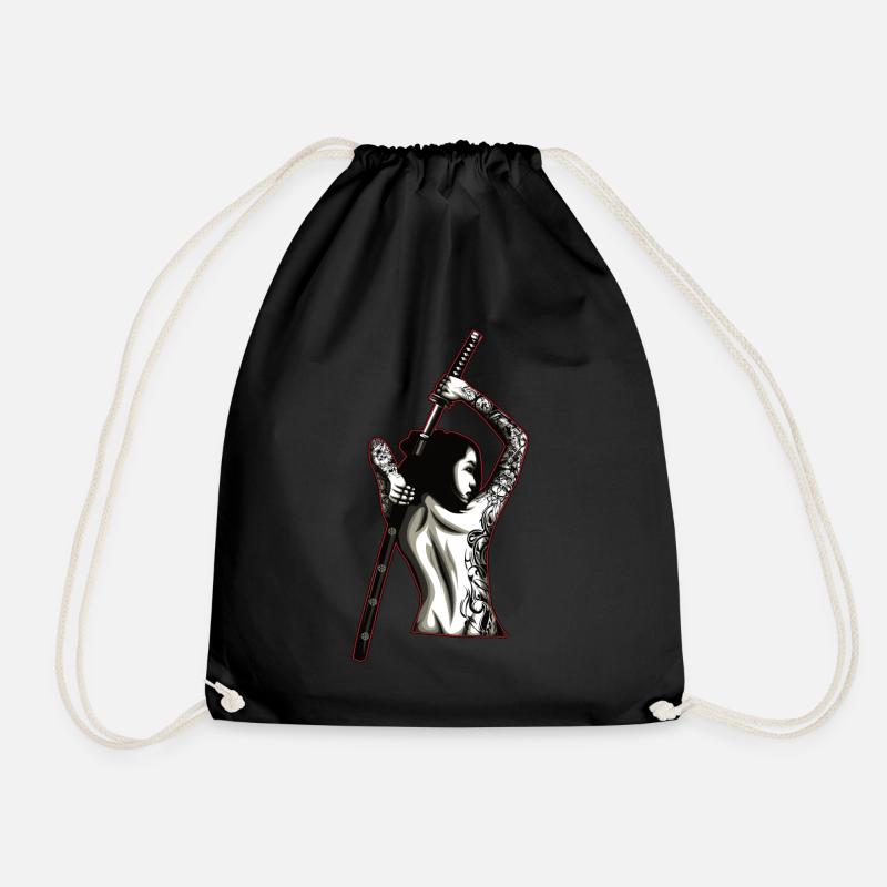 Japan Samurai Tattoo Girl Anime Sexy Geschenk - Turnbeutel - Schwarz