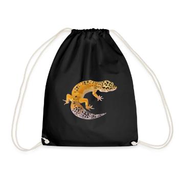 Gecko gift - Drawstring Bag - black - Front