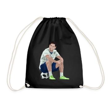 Sitting football - Drawstring Bag - black - Front