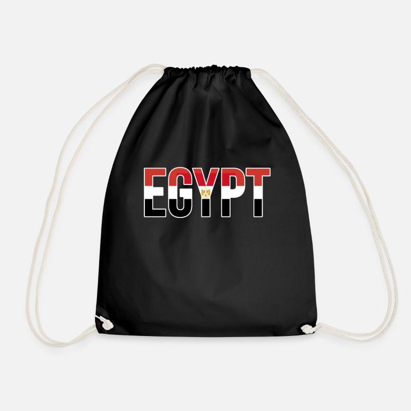 Egypt Flag Bold Typographic - Turnbeutel - Schwarz