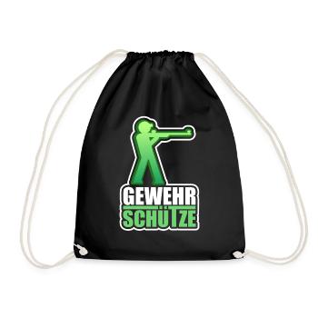 Gewehrschütze Sportschießen Schütze - Turnbeutel - Schwarz - Vorne