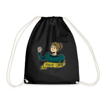 Marie Curie Physicist Gift - Drawstring Bag - black - Front