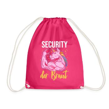 Security of the Bride Unicorn JGA Security Service - Drawstring Bag - fuchsia - Front