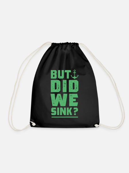 Boats Boating Boat Boat Trip Ship Yacht - Drawstring Bag - black