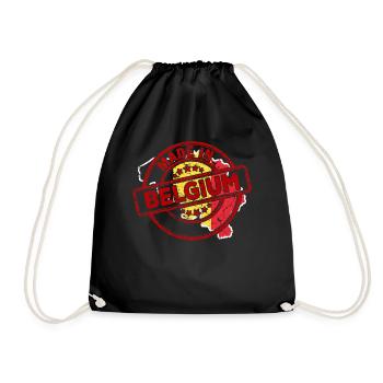 Belgium Belgian - Drawstring Bag - black - Front