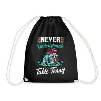 table tennis - Drawstring Bag - black - Front