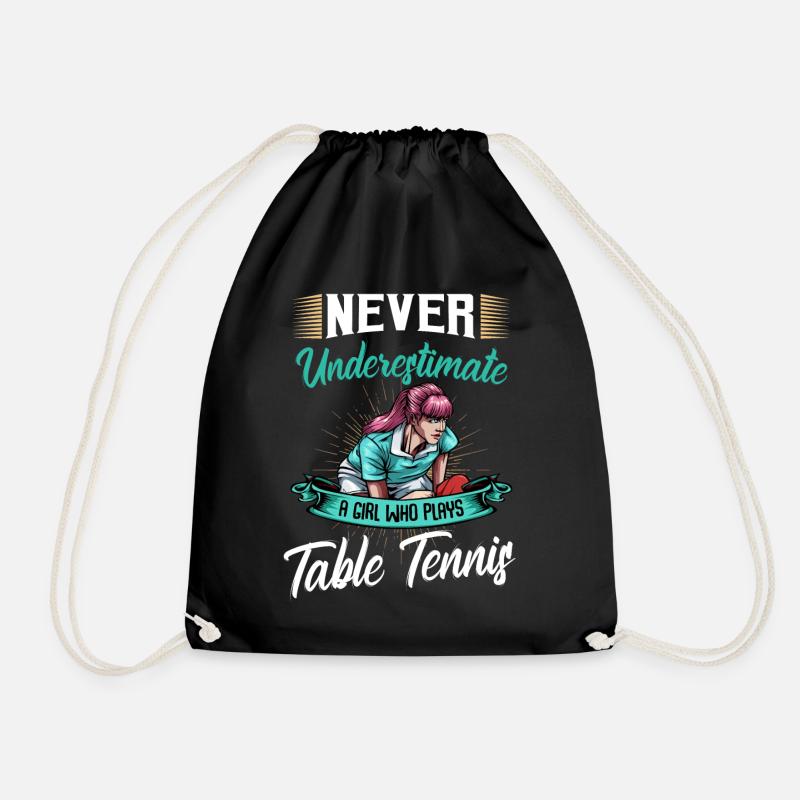 table tennis - Drawstring Bag - black
