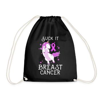 Idée cadeau licorne cancer du sein - Sac de sport léger - noir - Devant