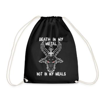 Vegan Heavy Metal Rock Musik Geschenkidee - Turnbeutel - Schwarz - Vorne